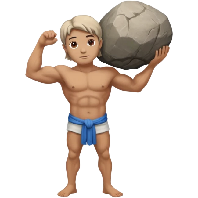 Atlas the greek god with a boulder and clothes emoji