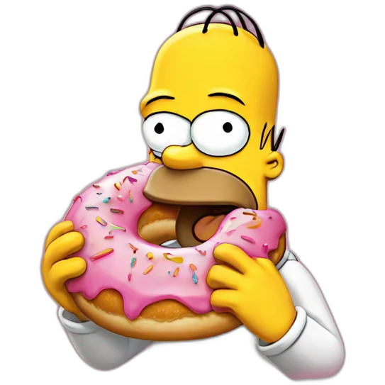 Homer simpson eat a donut emoji