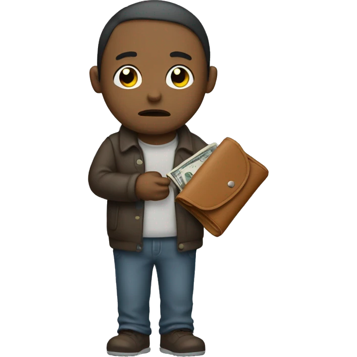 Very sad person holding empty wallet emoji