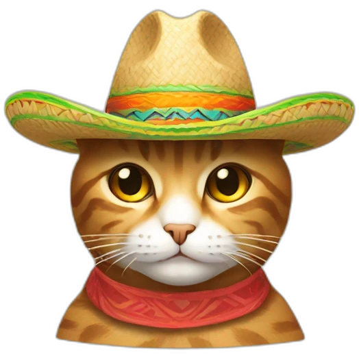 square cat in a sambrero emoji