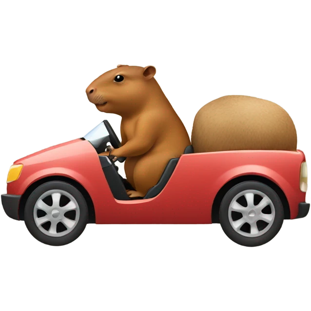 Capibara driving car emoji
