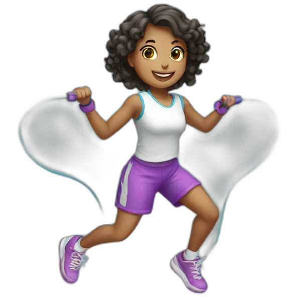 Girl jump roping emoji