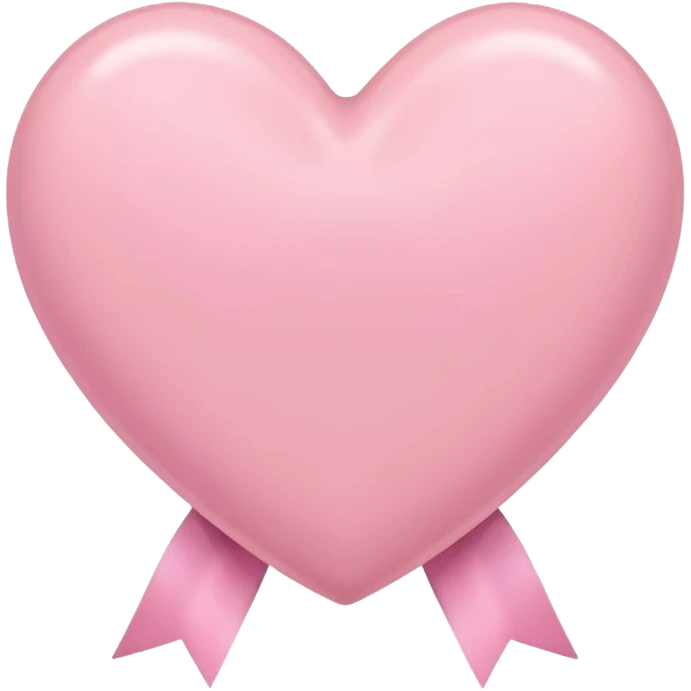 coquette pastel pink heart with pink ribbon emoji