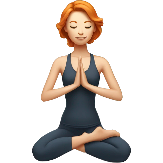 Ginger woman with in yoga pose emoji