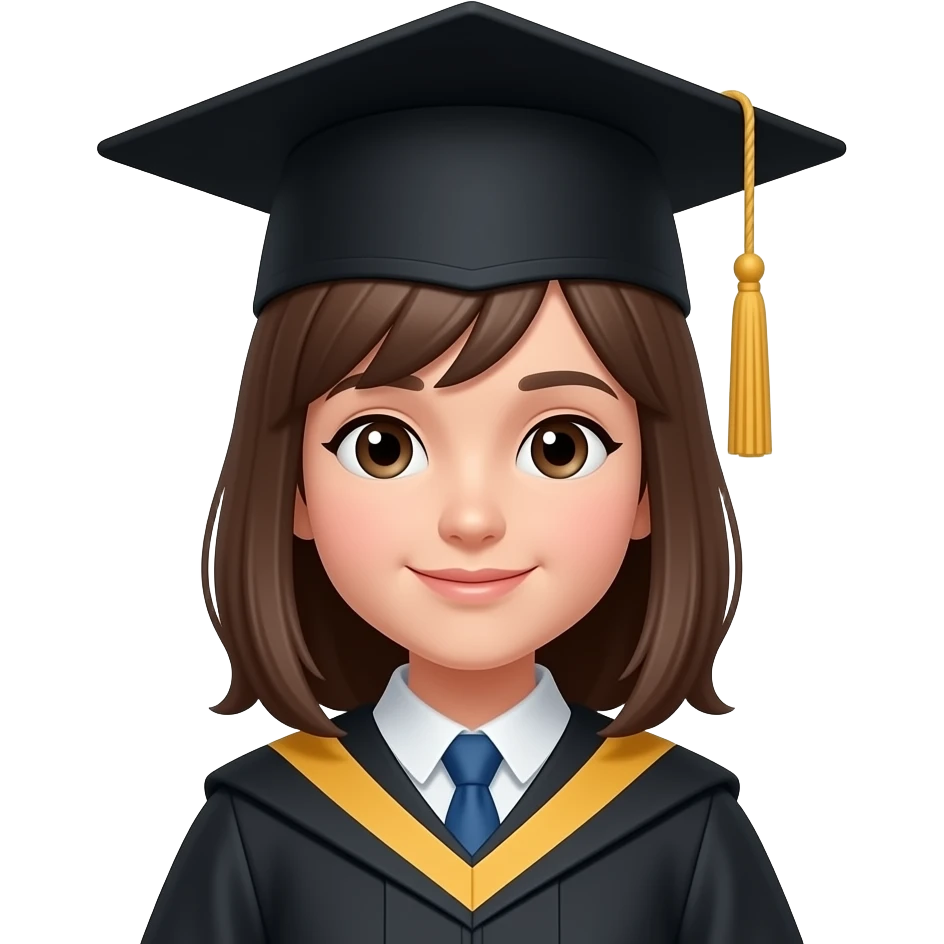 girl wearing an academic cap emoji