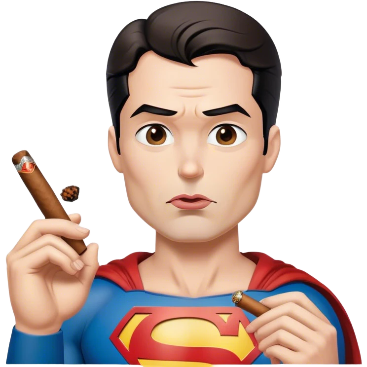 Superman with a cigar in his mouth emoji