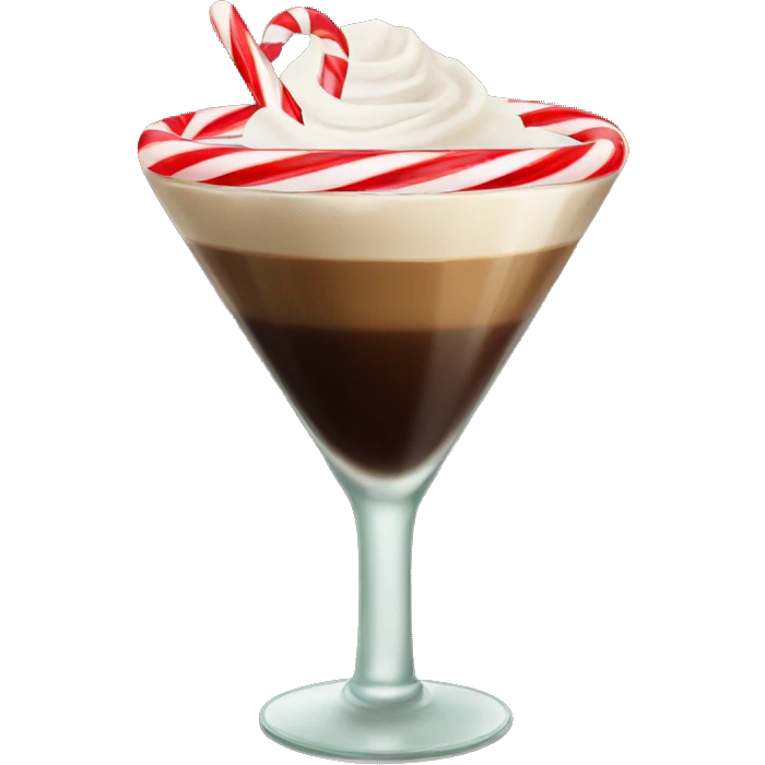 espresso martini with candy cane rim around the glass  emoji