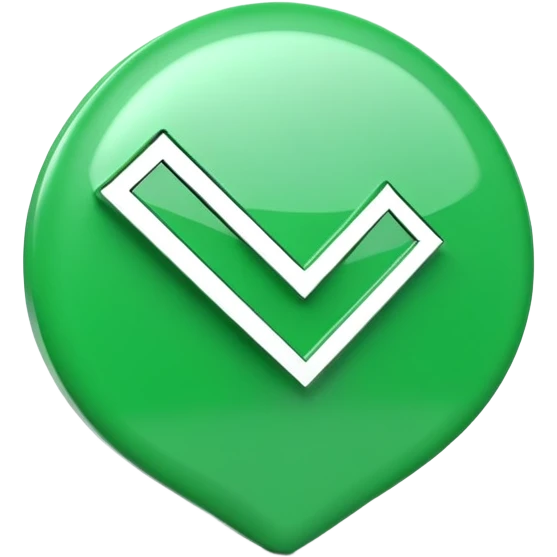 A green coloured correct sign emoji  emoji