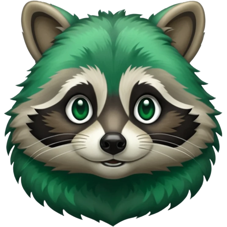 Emerald green racoon emoji