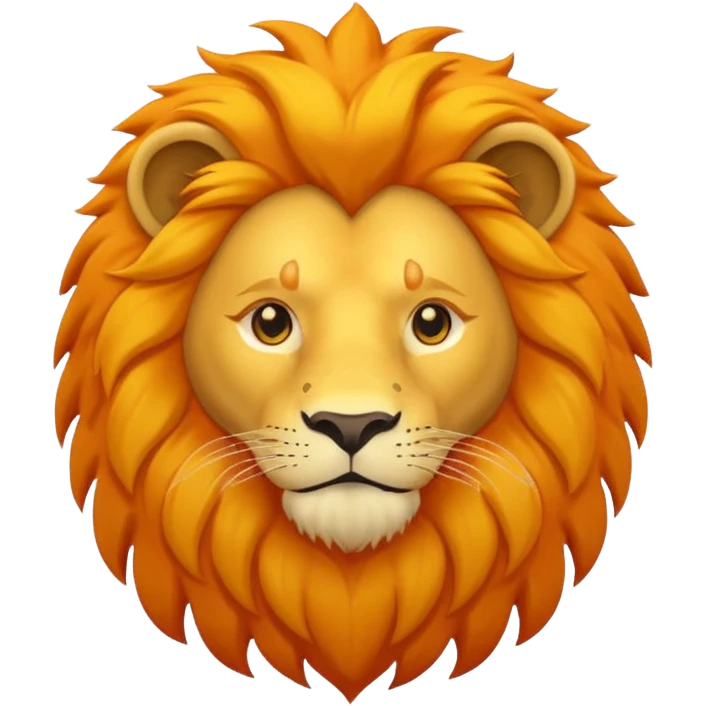 lion flat design, no shading emoji