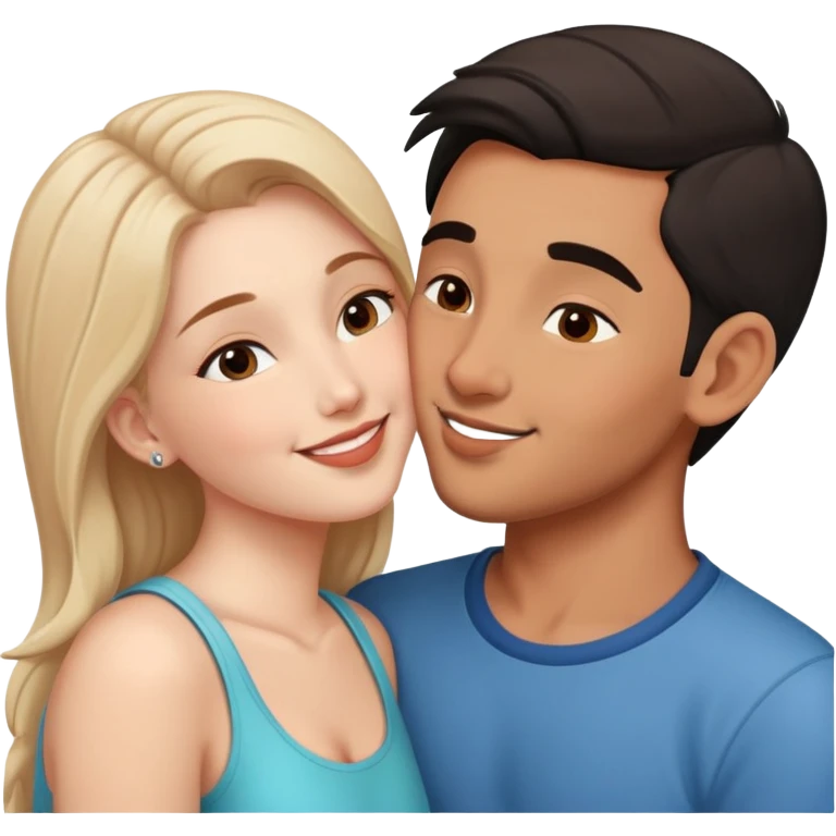  Népales men kiss white girl emoji