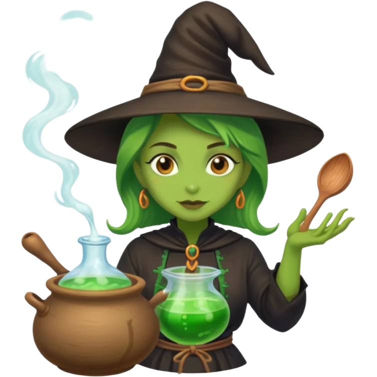 green witch cooking potion emoji