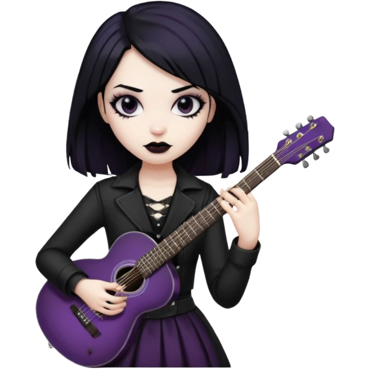 Goth girl with guitar emoji