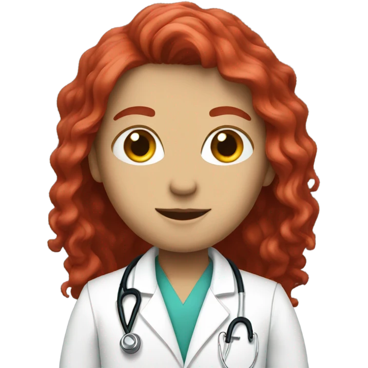 White doctor cherry red hair emoji