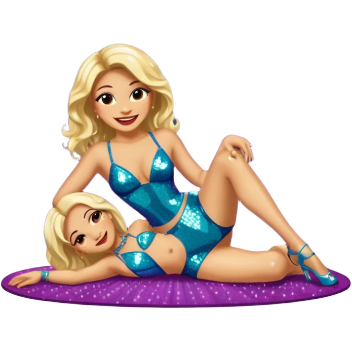 Light skin Exotic dancer lying on stage emoji