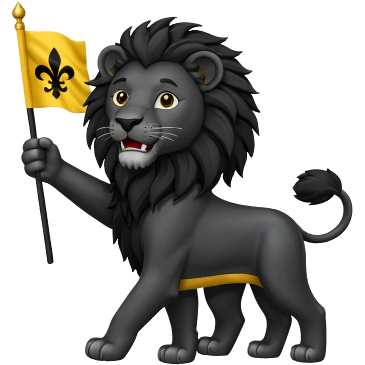 Drapeau flandres lion noir sur fond jaune  emoji