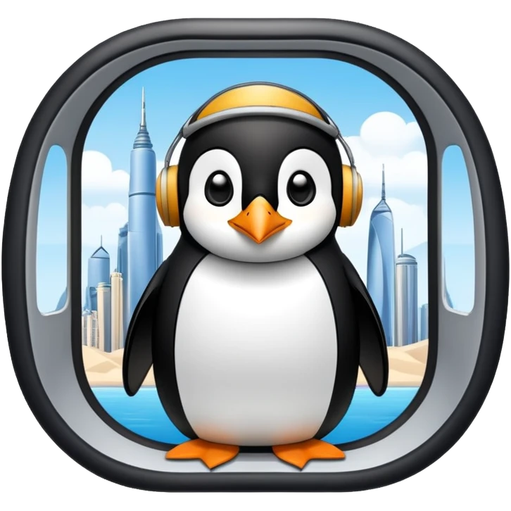 arabic penguin in the plane opposite the twin towers emoji