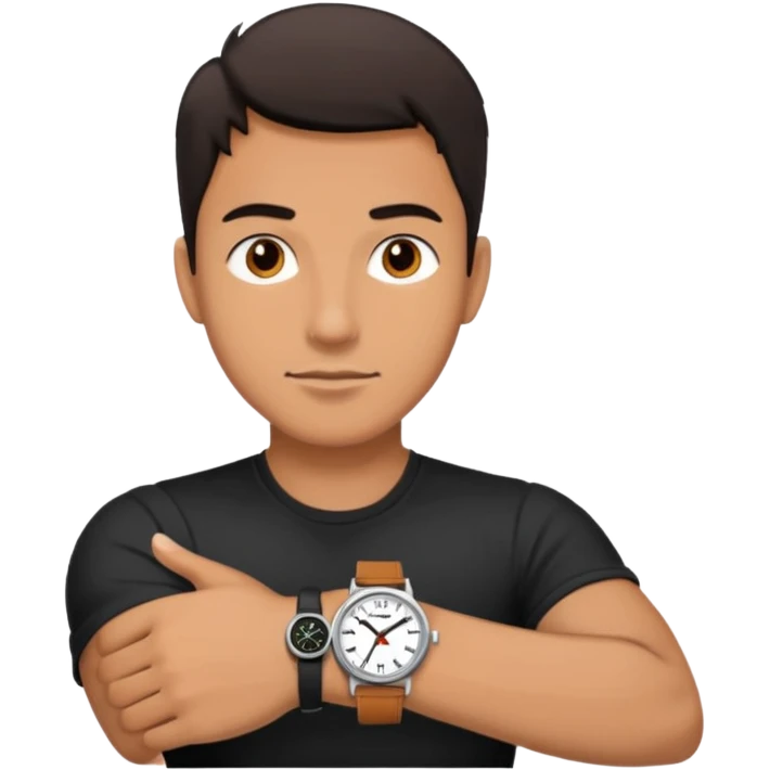 man wearing a black strap watch emoji