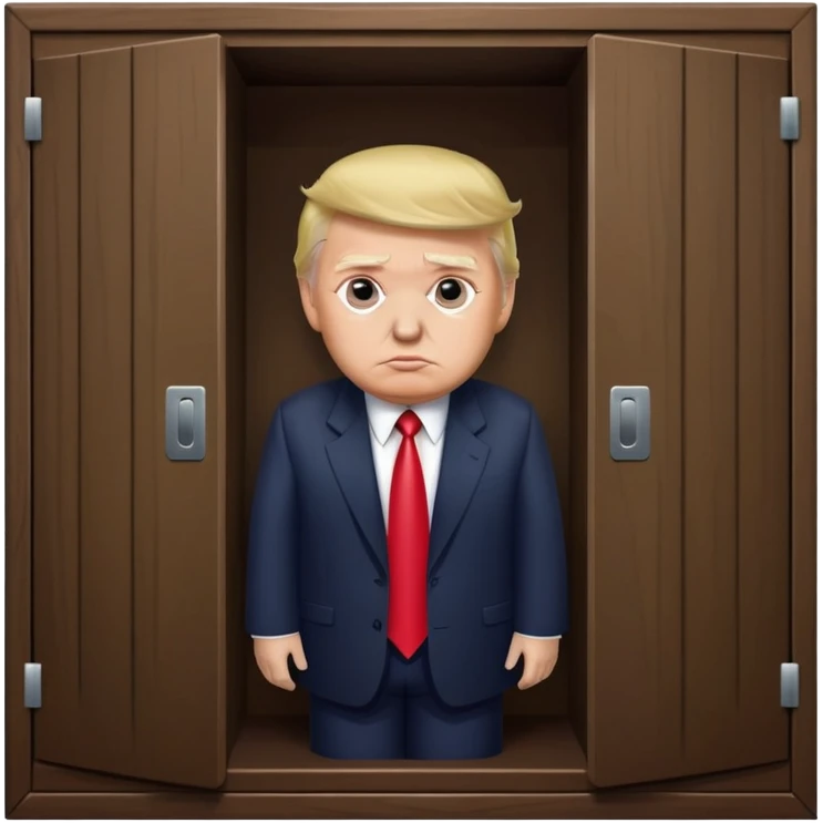 Trump hiding in hotel closet emoji