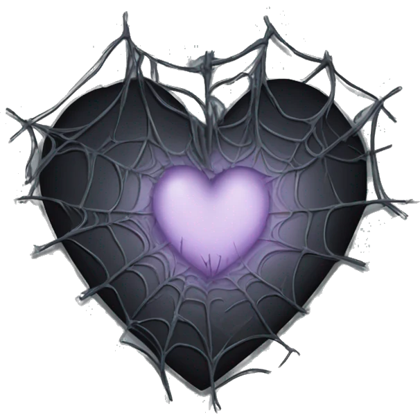 black heart covered in cobwebs  emoji