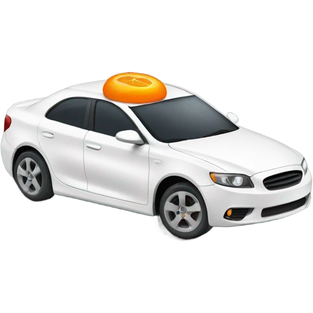 White car with a tiny bit of orange on his body  emoji