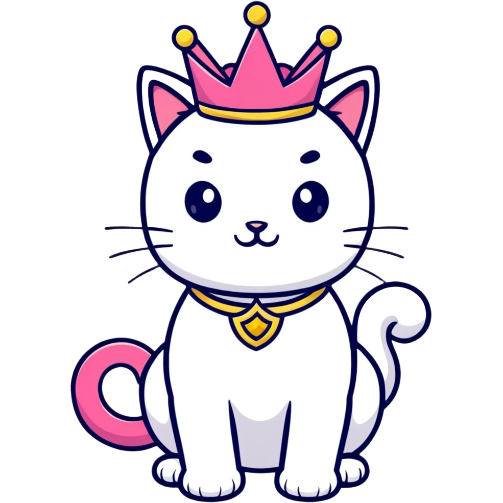 a cat with a princess crown emoji