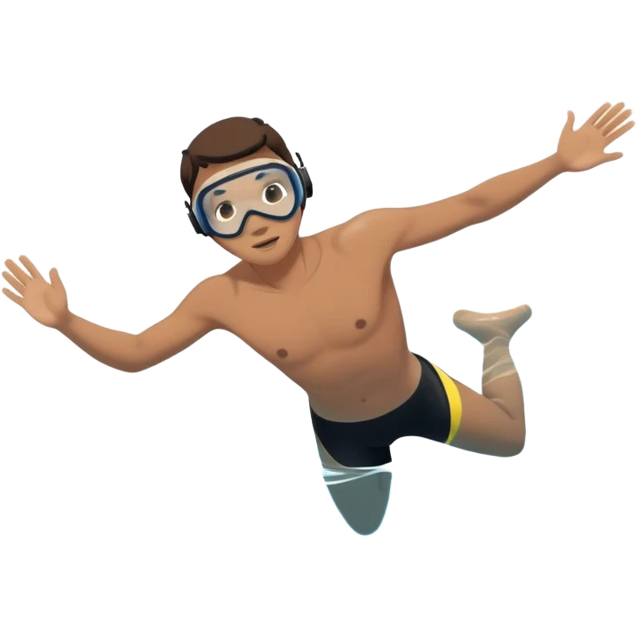 inexperienced determined person diving into a pool of divers, with a pool named confidence... glowing body  in water emoji