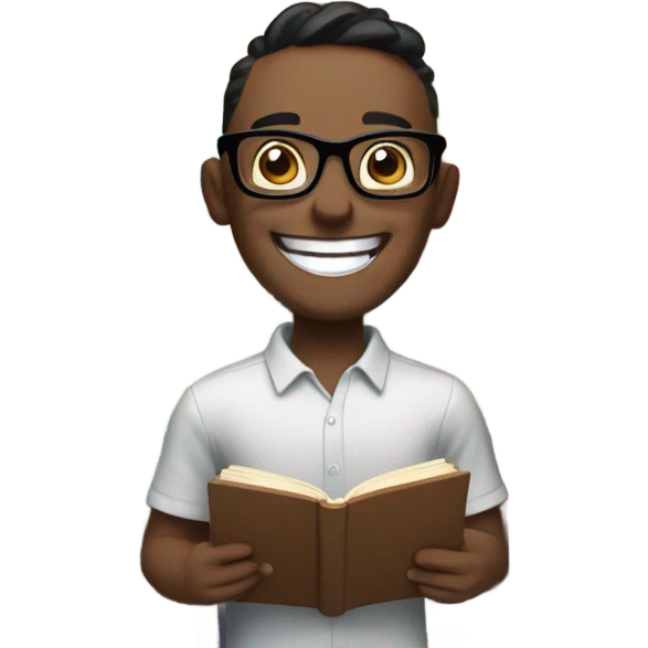Laughing bookworm  emoji