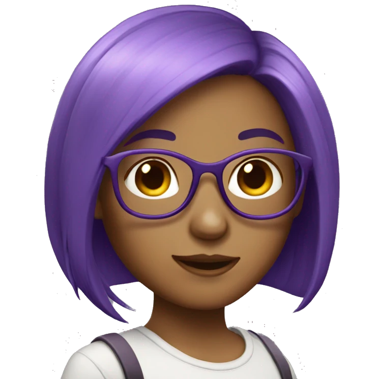 purple hair girl with glasses emoji