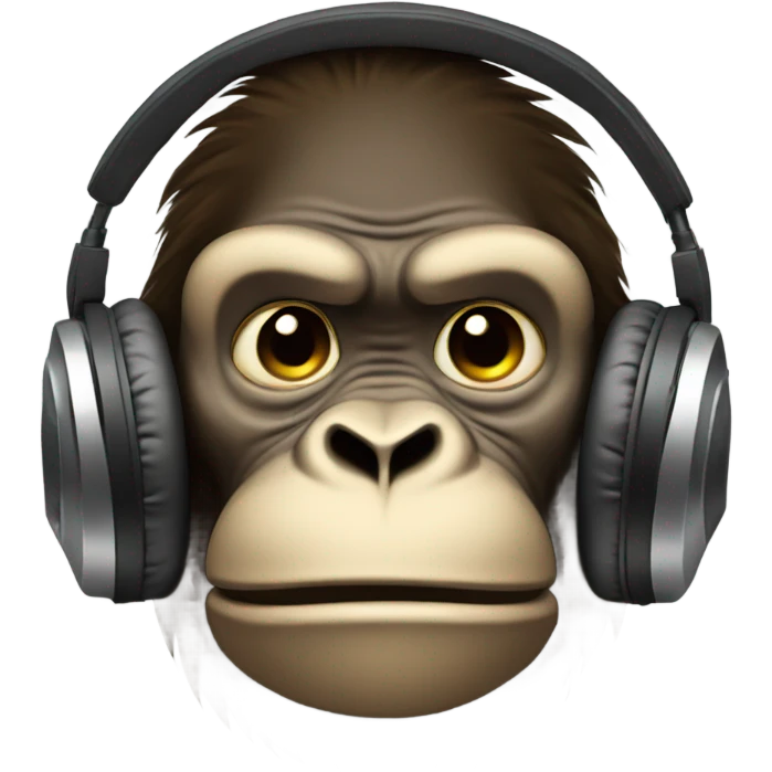 gaming ape with headphones on with a wright above it that sa emoji
