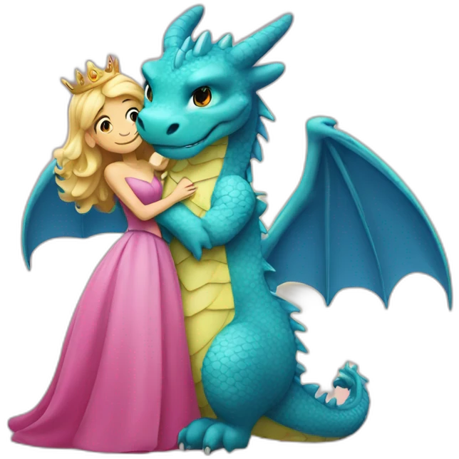 dragon hugging princess emoji