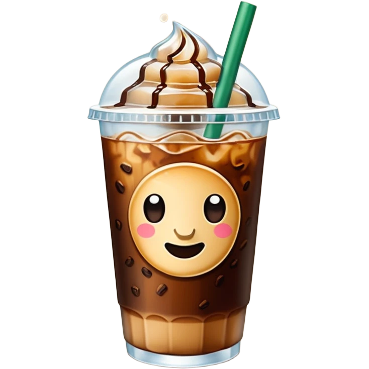 Starbuck ice coffee with ice cubes emoji