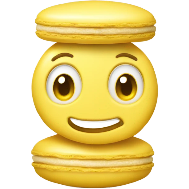 one yellow macaron  emoji