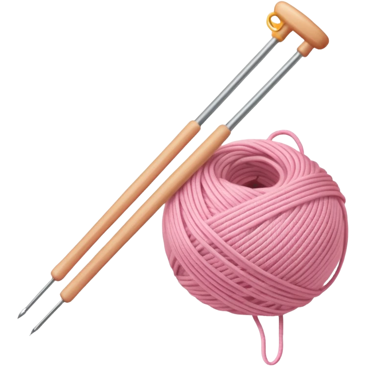 Knitting needles & light pink yarn emoji