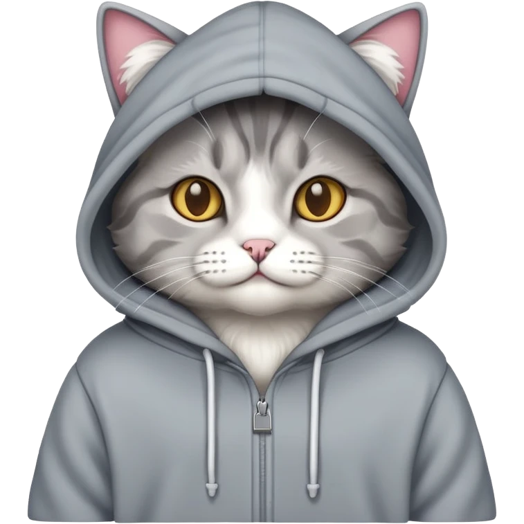 Cat wearing hoodie emoji