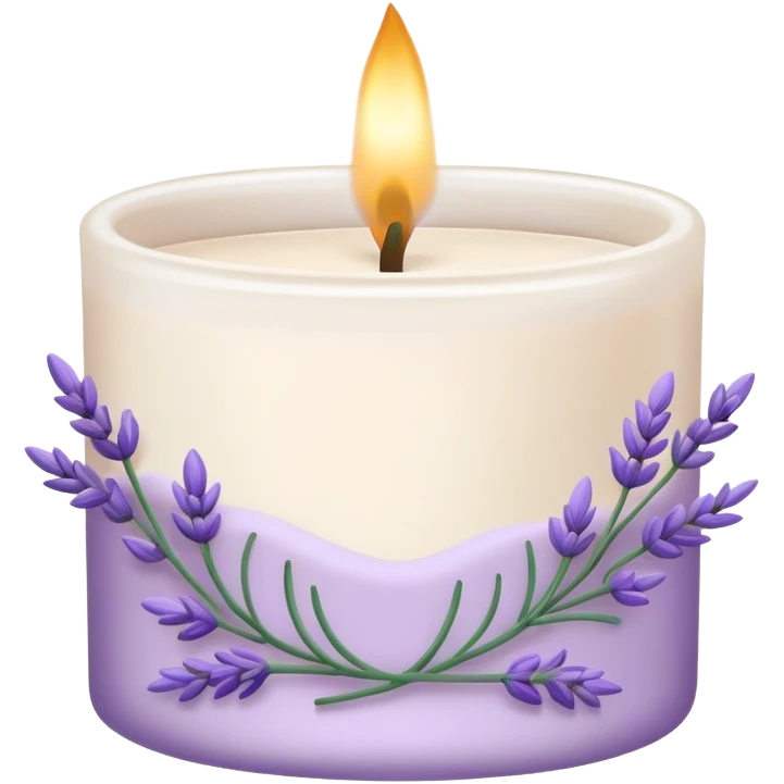 Lavender bath and body works white floral line art candle emoji