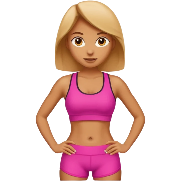 sporty woman cartoon emoji style belly abs emoji