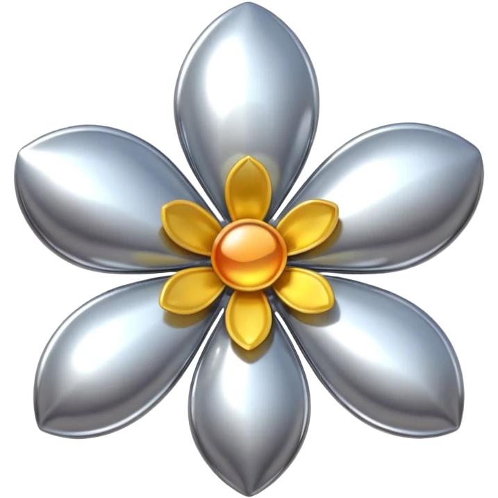 3d puffy petals chrome flower emoji