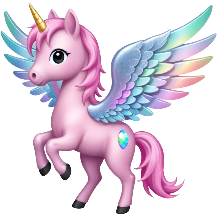 Sparkly little soft pink pony wings  emoji