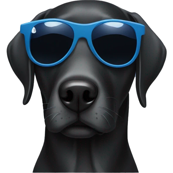 Black lab wearing America sunglasses emoji
