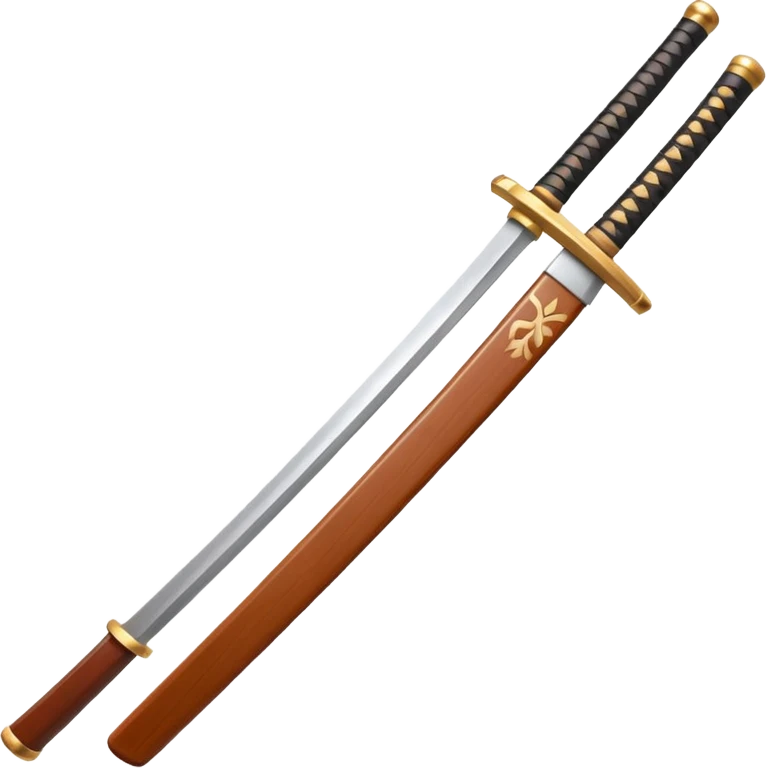 samurai training wooden sword object icon, traditional bokken, smooth polished wood, katana shape, simple guard, 3D cartoon, mobile game icon style, centered, clean background, soft shadow, no text, no watermark
 emoji