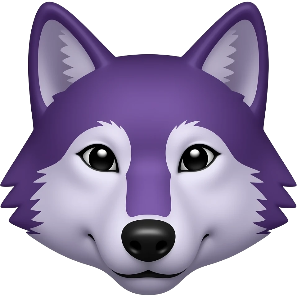 Purple wolf face emoji