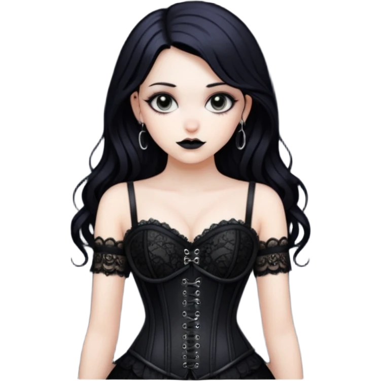 goth heart with a black lace corset emoji