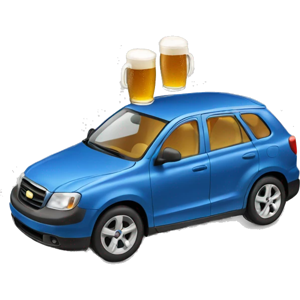 Car with a beer emoji