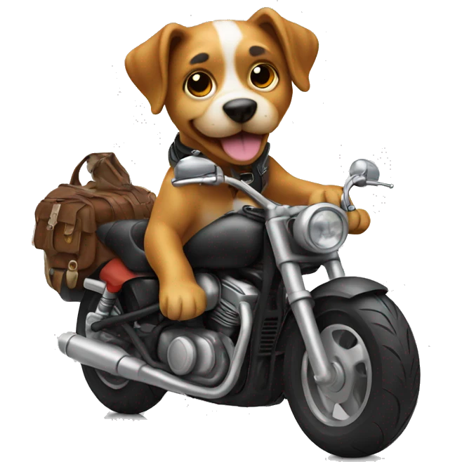 Dog on motorcycle emoji