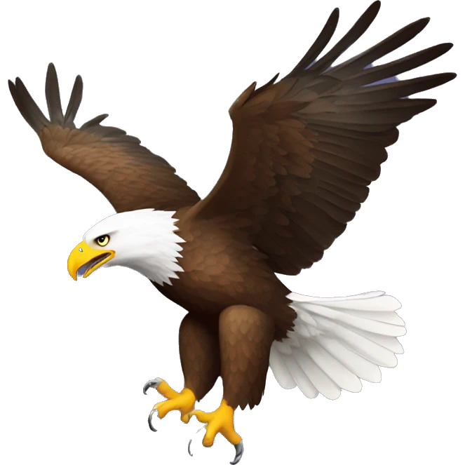 Eagle flying with “W” in its talons emoji