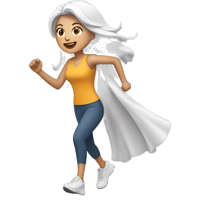 mujer con tez blanca corriendo emoji