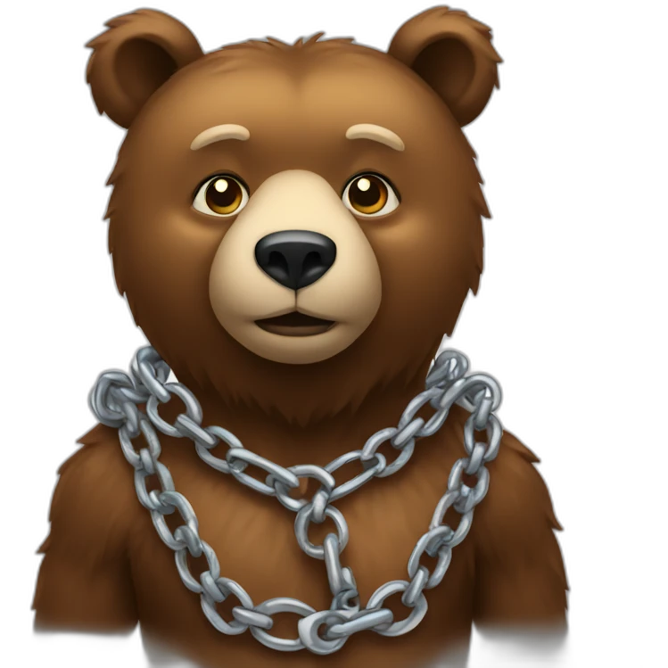 bear wearing a chain emoji