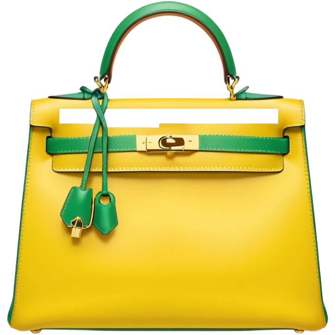 hermes kelly yellow green bag emoji