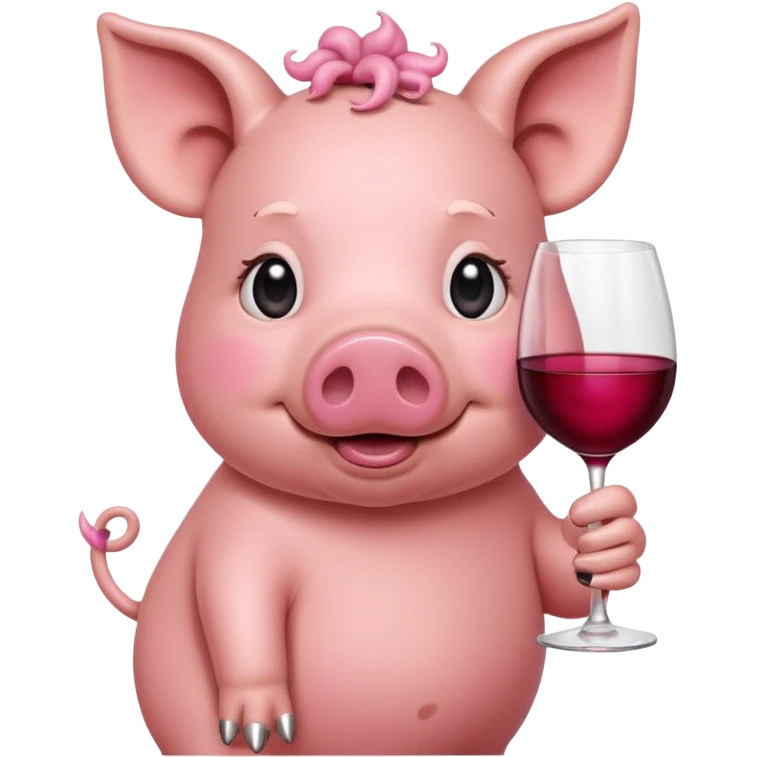 pig drinking wine emoji